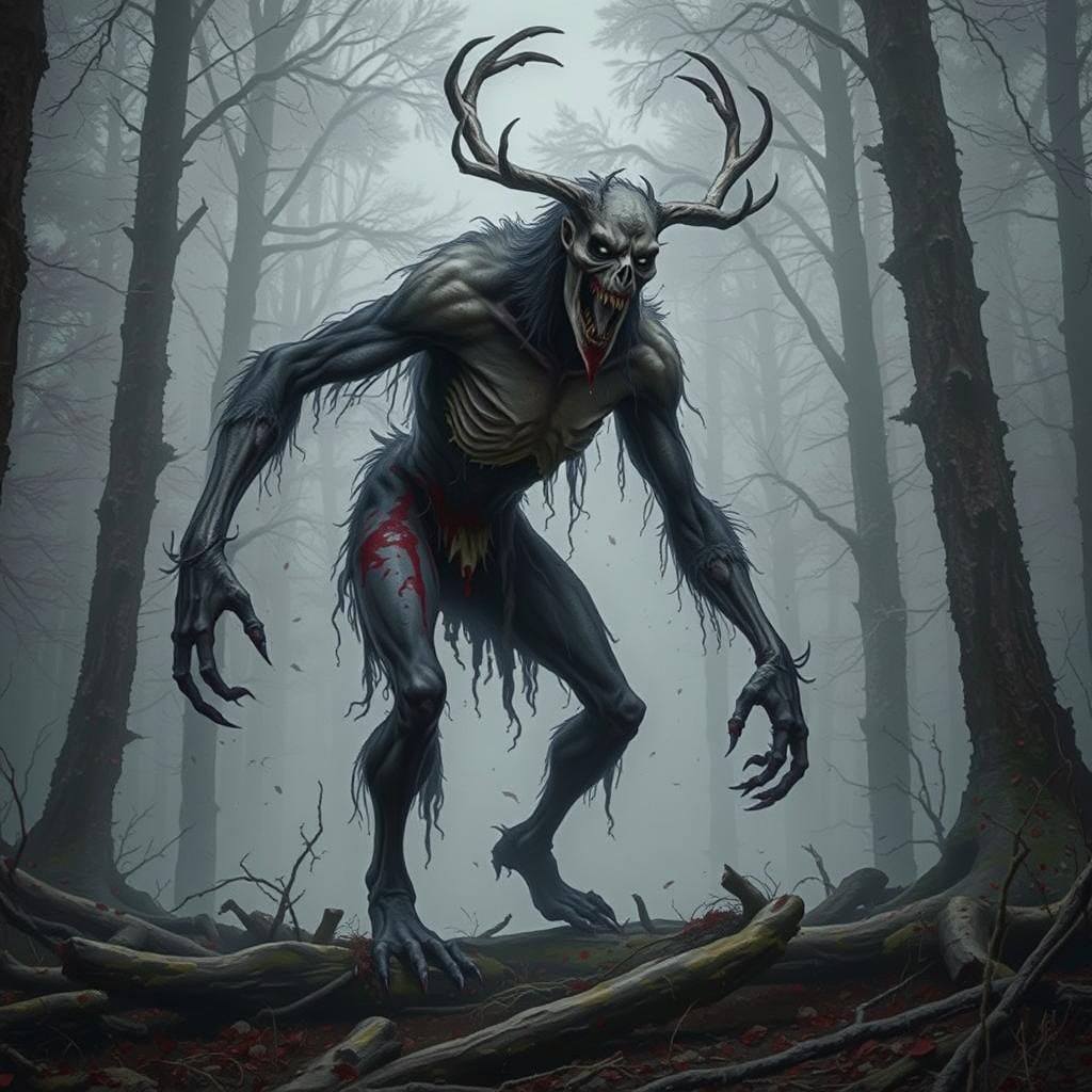 Terrifying Wendigo Emerges from the Fog