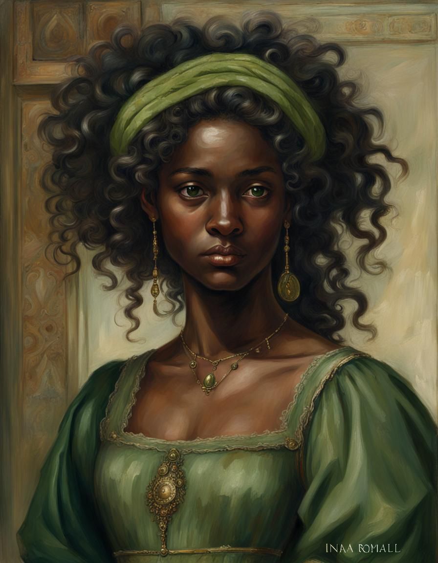 Renaissance Painting of a Black Woman in Roman Dress