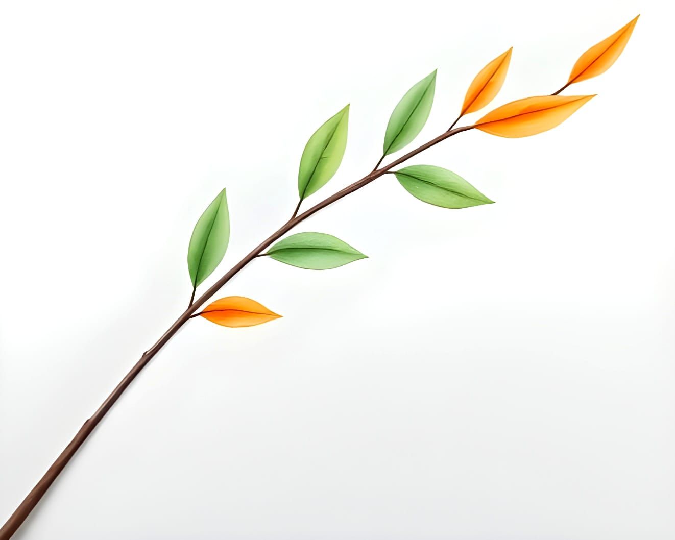 Elegant Rowan Leaf in Monochromatic Watercolor