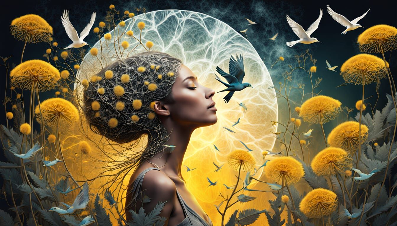 Surreal Transhumanist Goddess Unites Celestial Bodies in Vib...