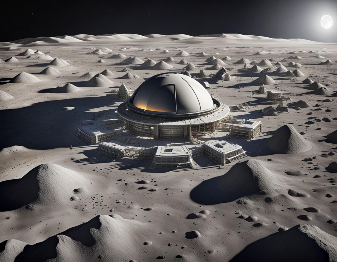 Futuristic Lunar City of Tomorrow