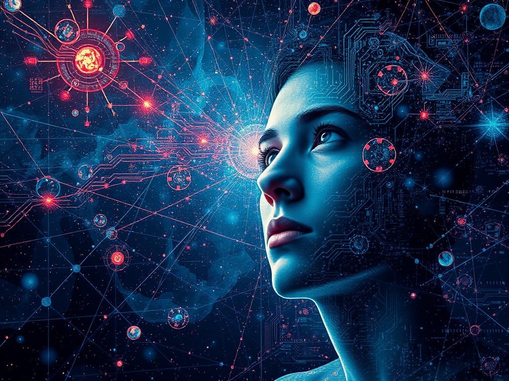 Cosmic Circuitry Masterpiece: Interconnected Universe in Eth...