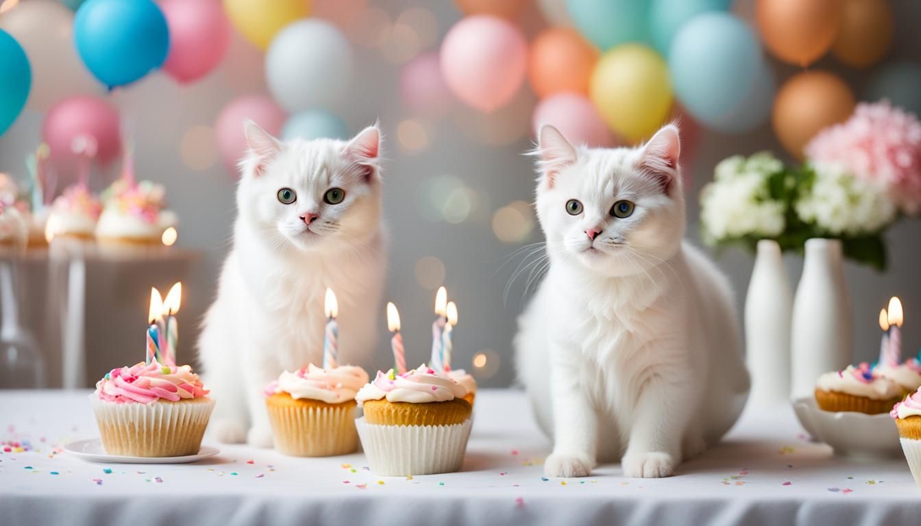 White Cat Celebrates Birthday: Professional Photography