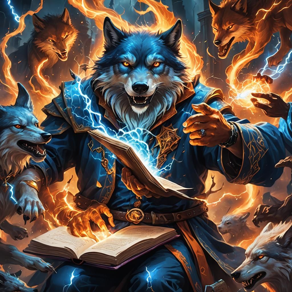 Electrified Wolves and Magic: Fantasy Art