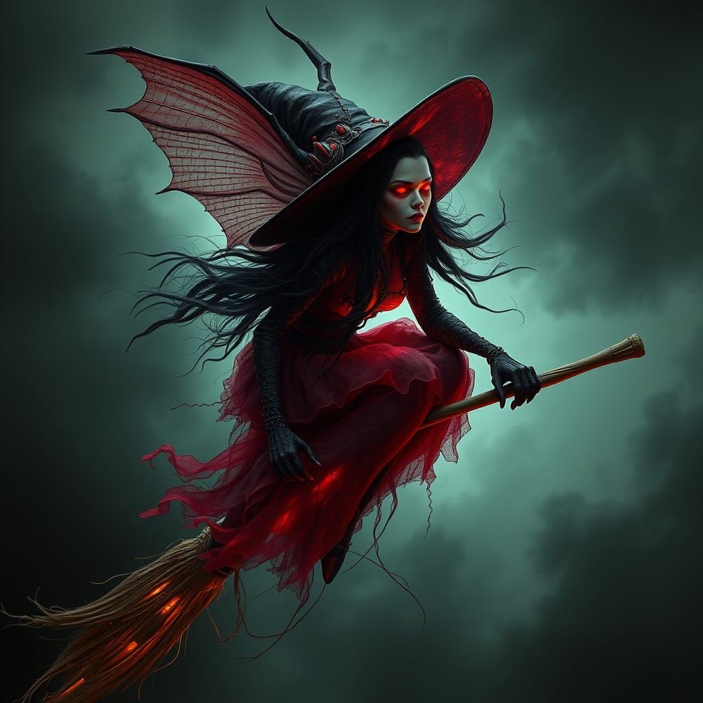 Dark Future Witch in Biomechanical Style