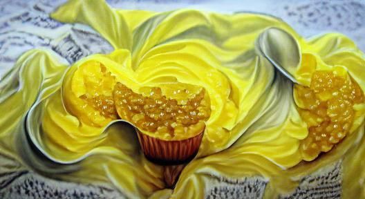 Detailed Painting of a Yellow Buttercup Flower