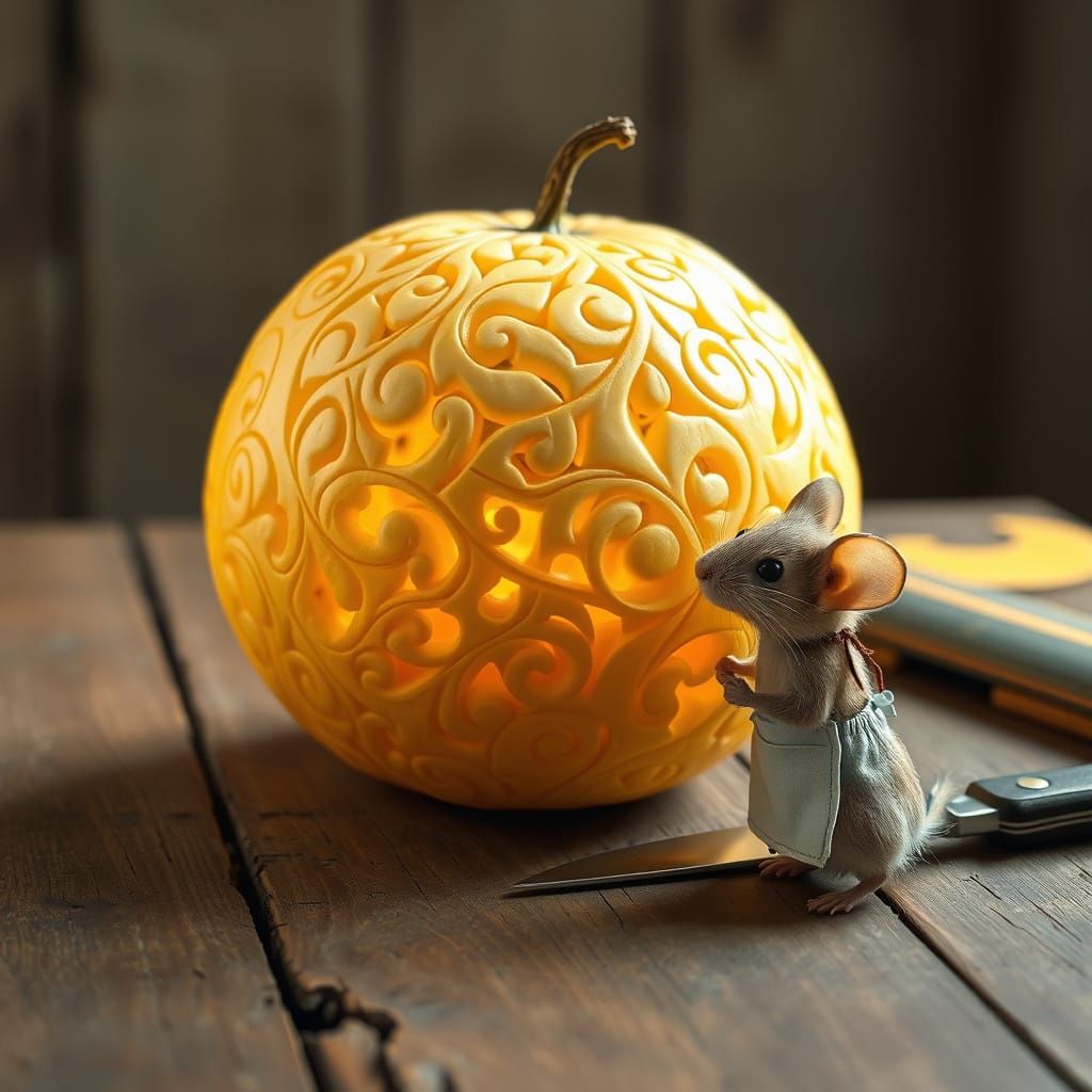 Hyperrealistic Melon Still Life in Whimsical Setting