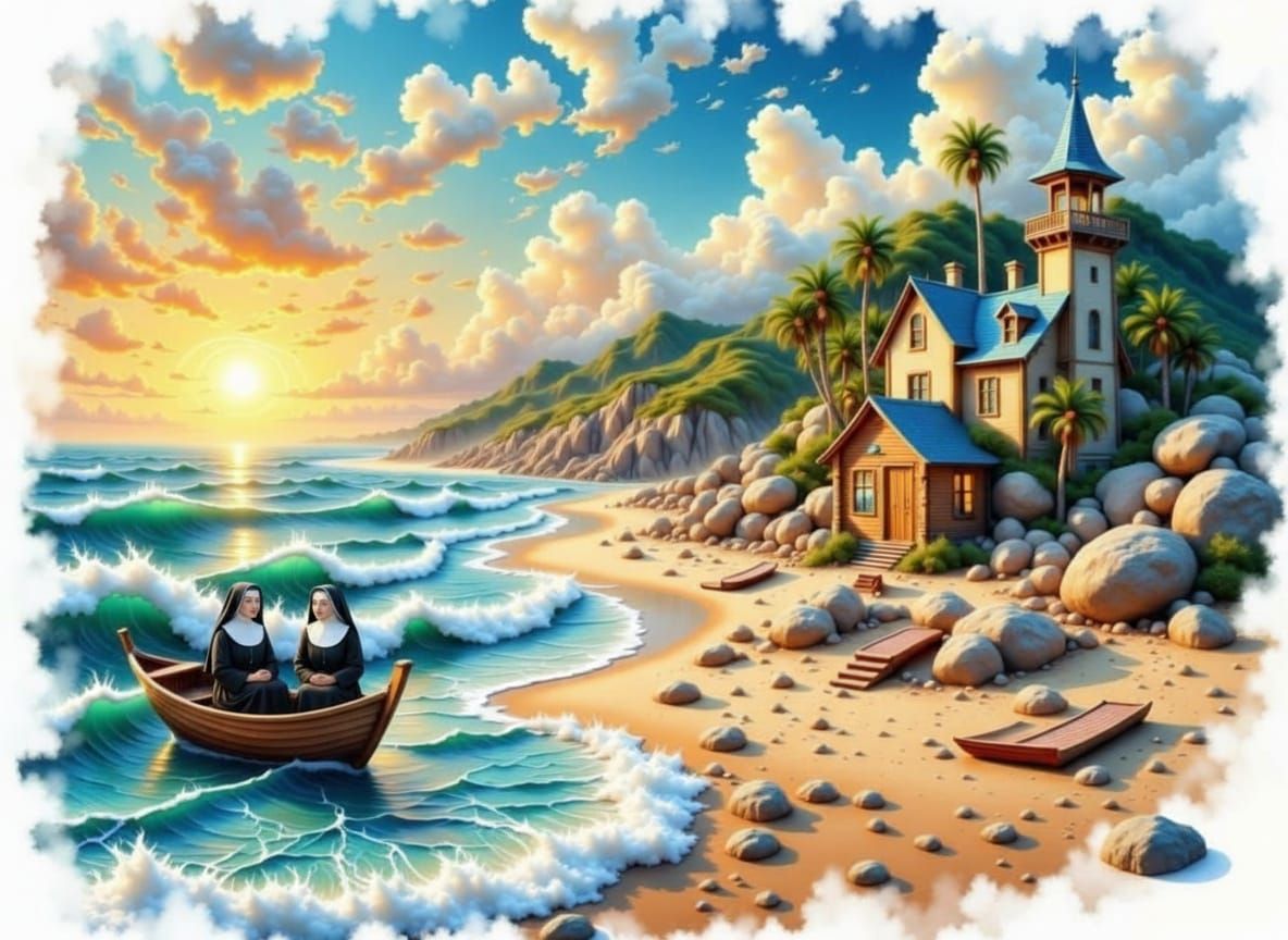 What did the priest say when he saw 2 nuns in a boat?