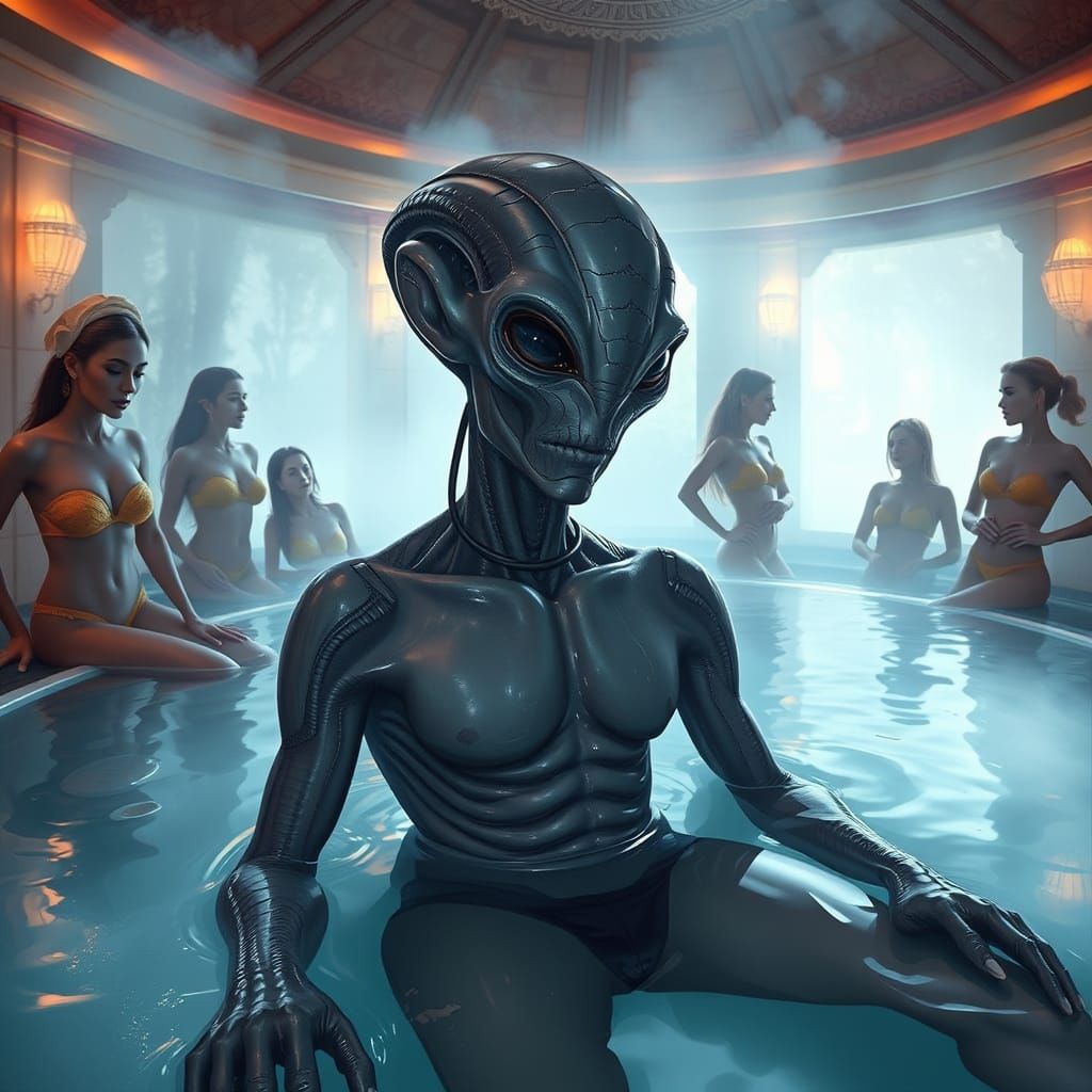 Alien Spa Day: A Fantasy Art Scene