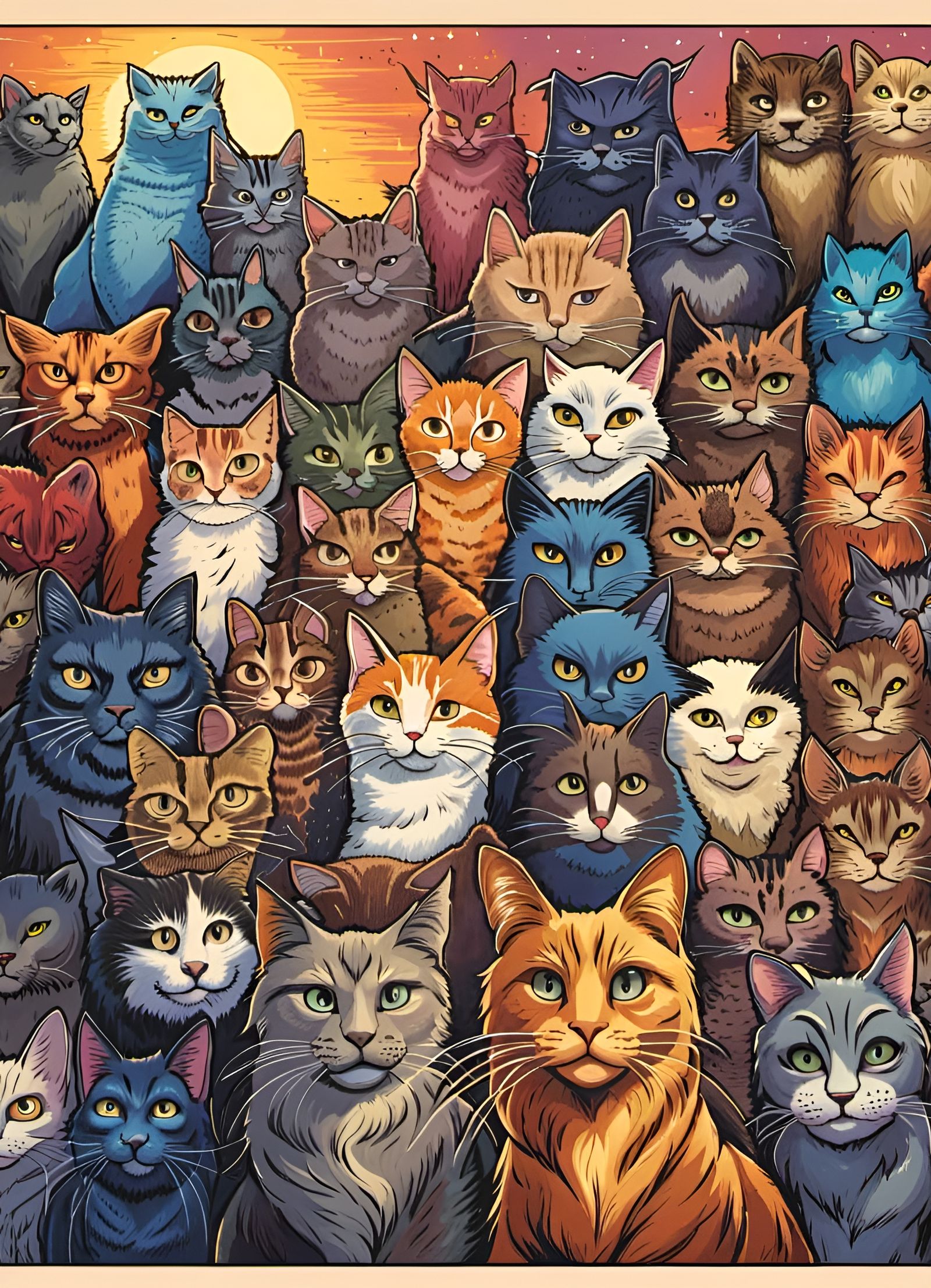 World Cat Day Comic Book Art
