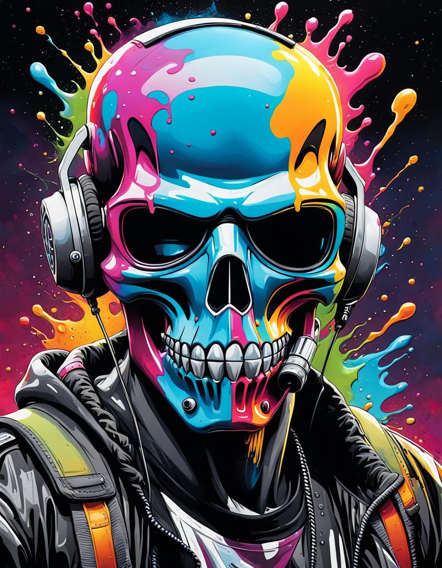 Colorful Space Graffiti Art in Street Style