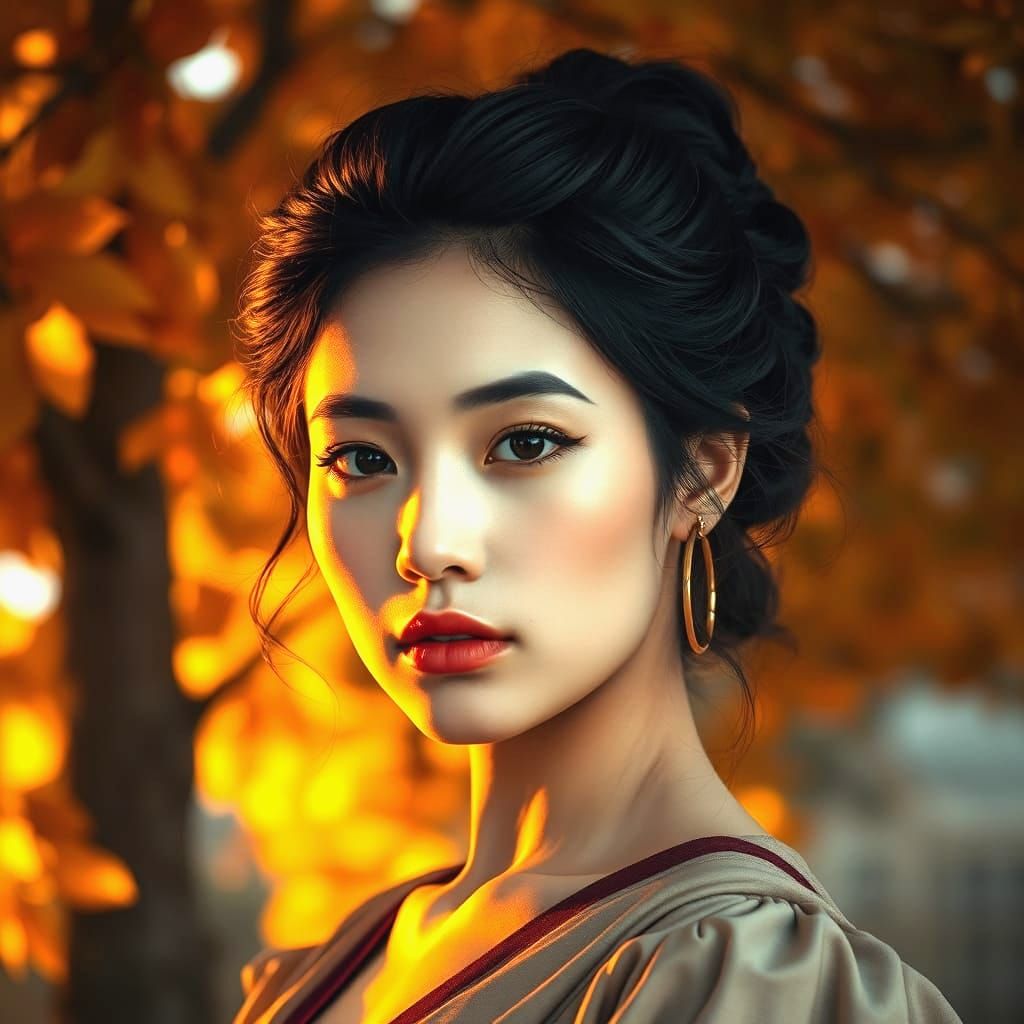 A confident young woman with fair to medium skin tones stand...