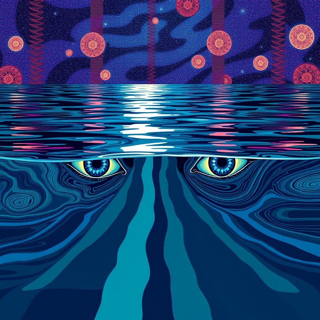 Surreal Eyes Emerge from the Glitchcore Sea