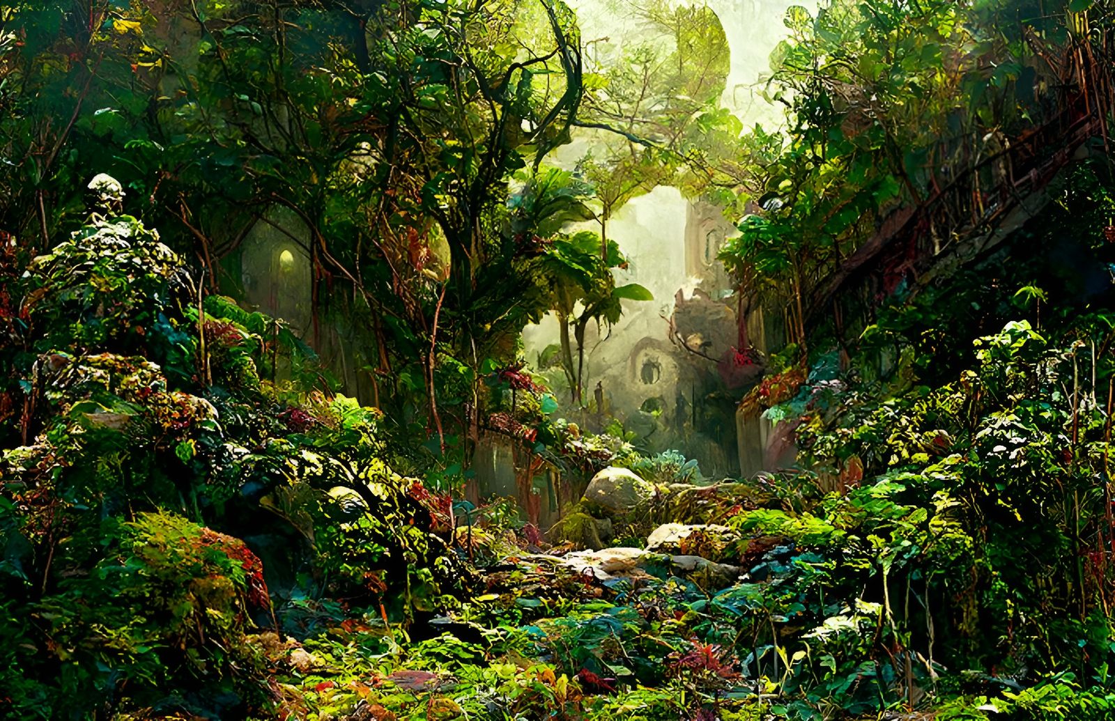 Menacing Jungle Illustration in Watercolour Style