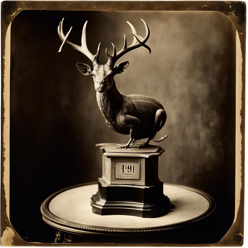 Reptile with Antlers Wins Prize: Wet Plate Collodion Style