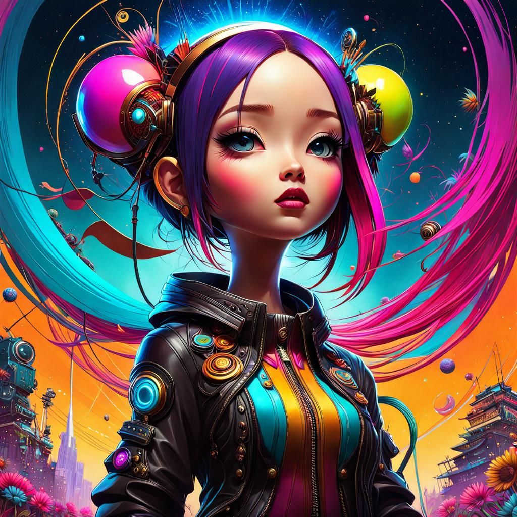 Intense Emotional Figure in Vibrant Digital Art