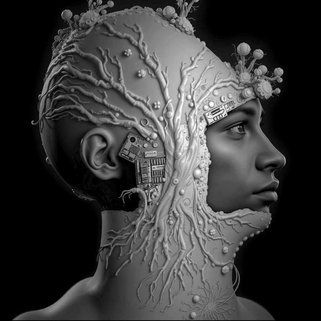 Hyperrealistic Portrait of a Toxic Landscape Warrior