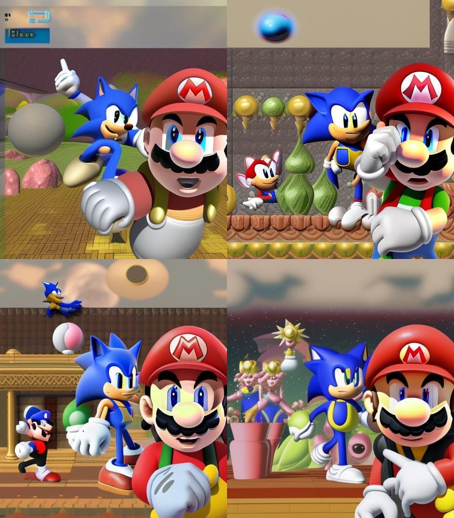 Mario, Sonic, and Majin Buu on Mercury: N64 Style