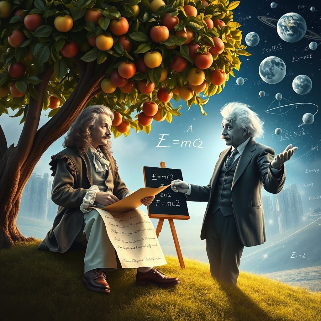 Newton Meets Einstein: A Surreal Scientific Collision