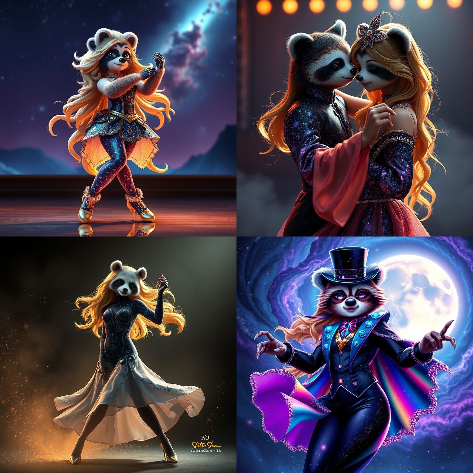 Anime Style Furry Panda Sloth Tango Dancer