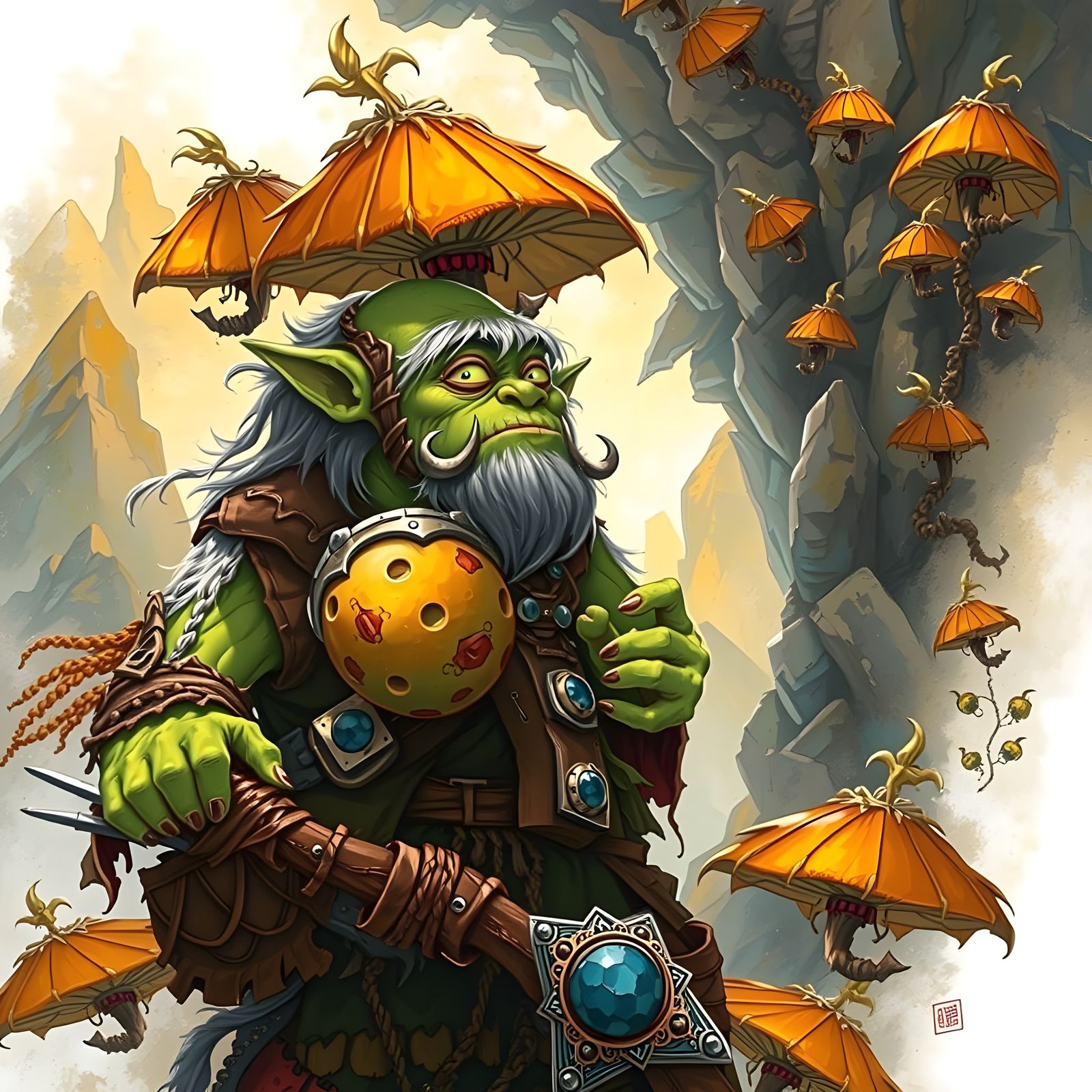 Troll Petrification: Comic Fantasy Landscape