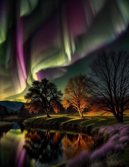 Tree under the aurora borealis 29