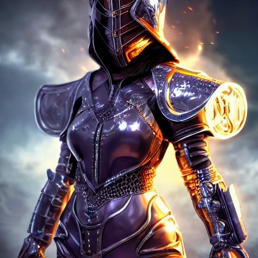 Futuristic Magic Knight Woman in 8k Resolution