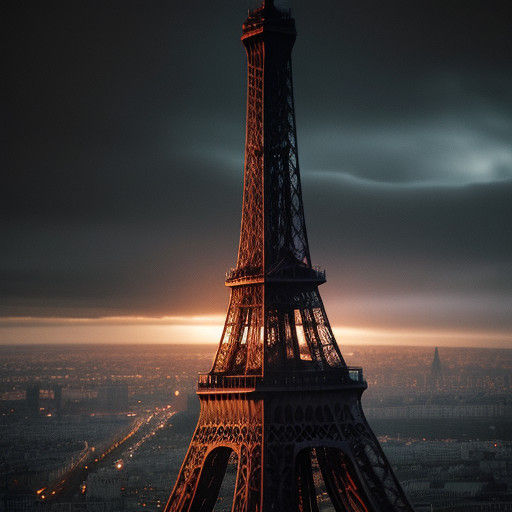Epic Cinematic Film Still of Spiderman on the Eiffel Tower a...