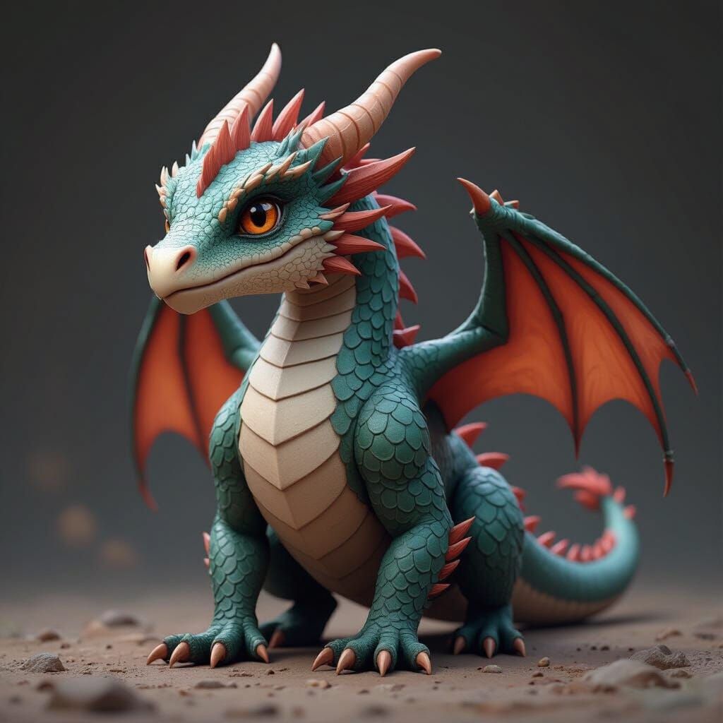 Formidable Fantasy Dragon with Parrot-Like Snout