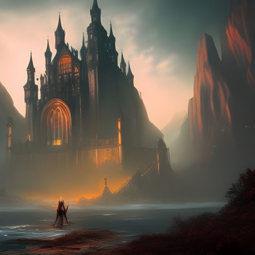 Fantastical Gothic Island Concept Art