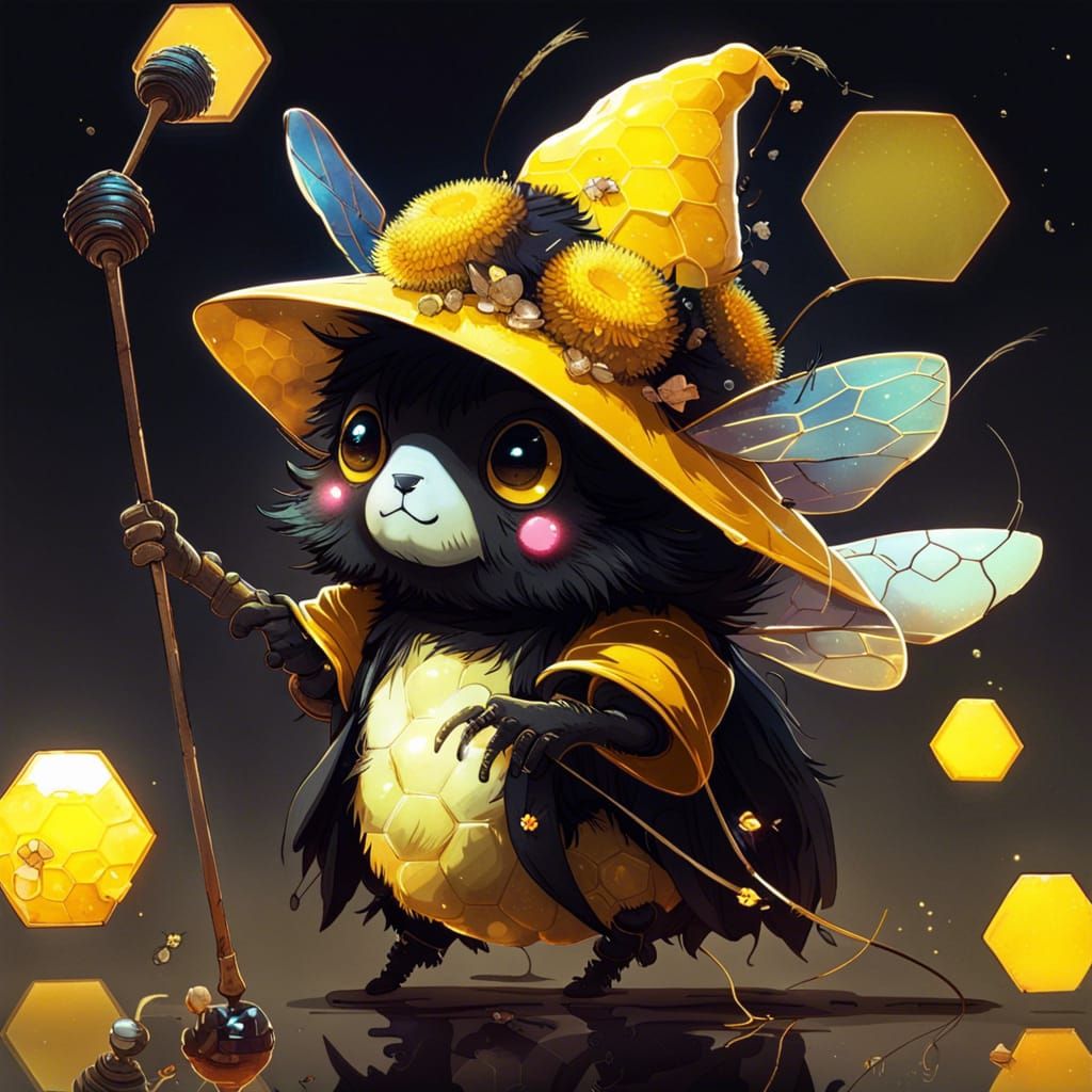 Anime Bee Witch with Honey Wand