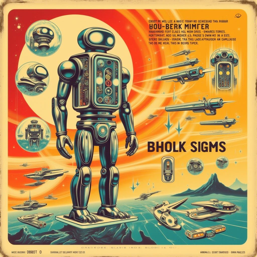 Vintage-Style Robot Action Figure in a Retro-Futuristic Box