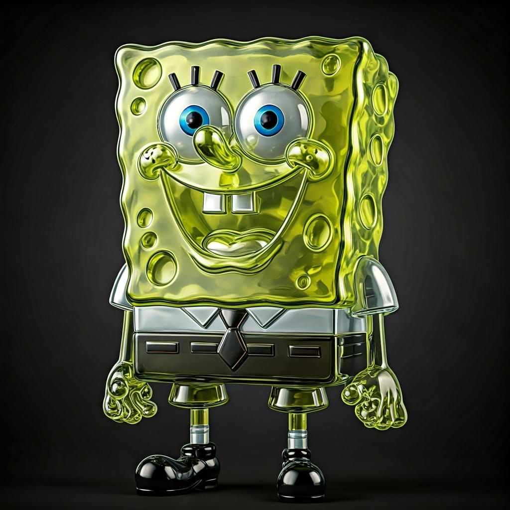 SpongeBob SquarePants as Glass Statue