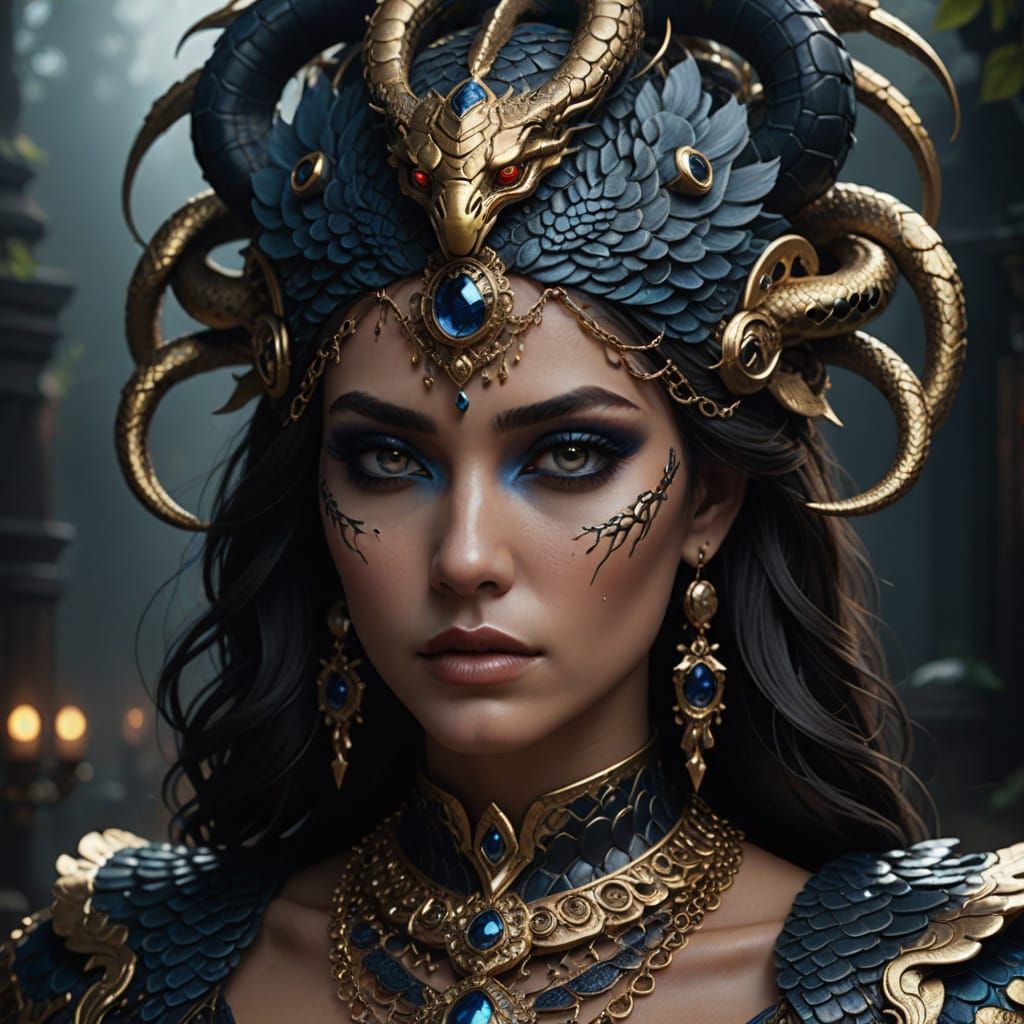 Ethereal Beauty in Exotic Headdress