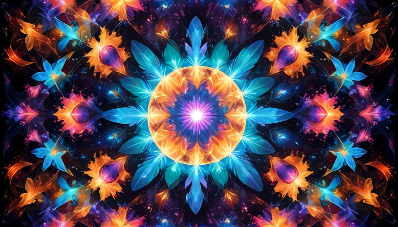 Opalescent Angelic Dreamscape in Luminous Kaleidoscopic Styl...