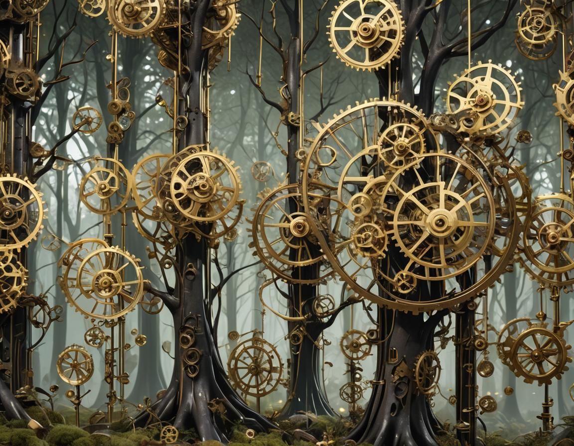 Clockwork Forest of Gears and Metal