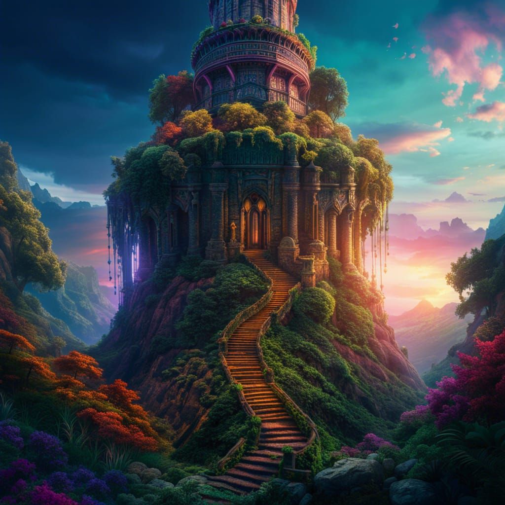 Majestic Magical Tower in Jungle Fantasy