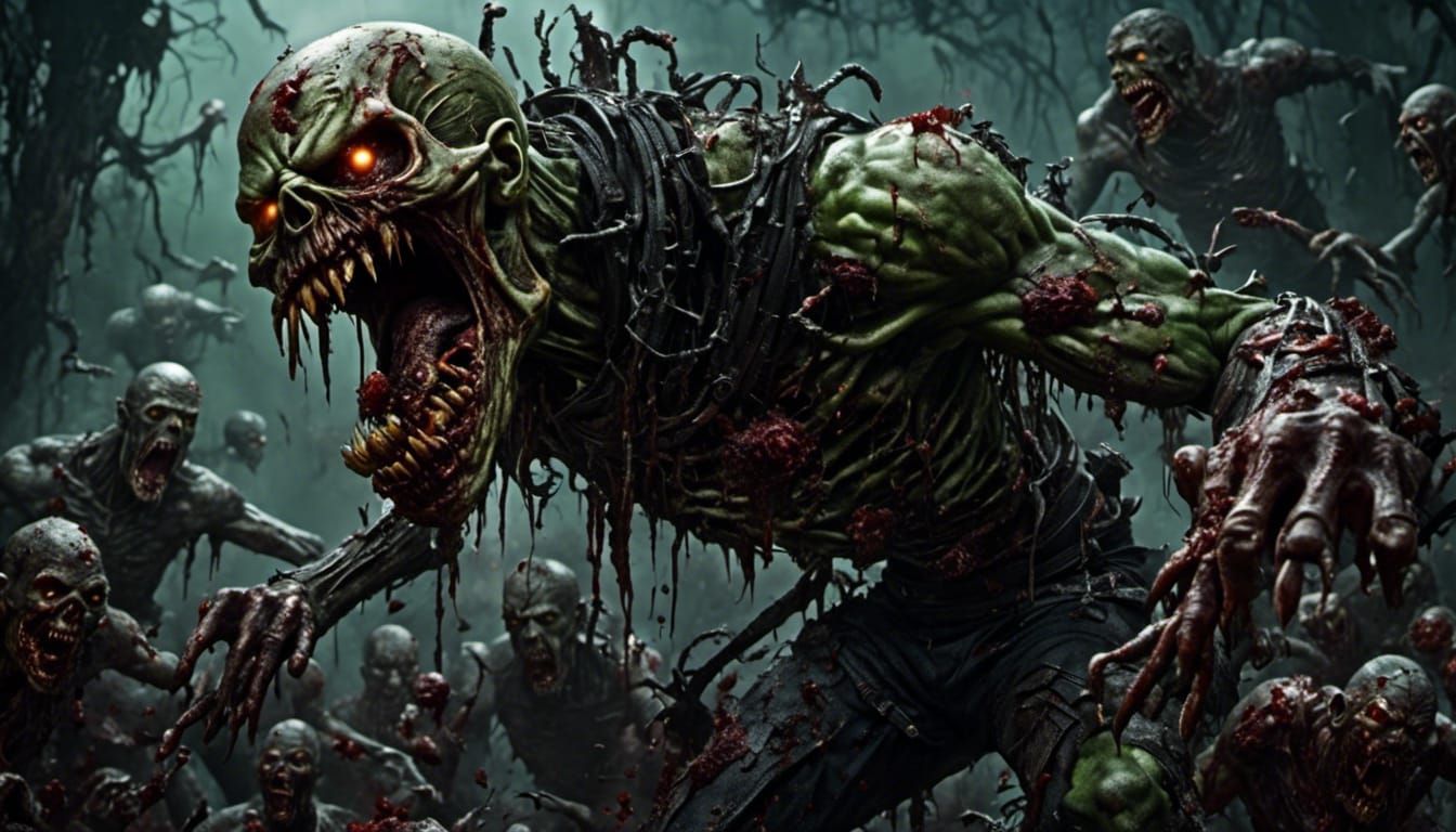 Horror Image: Rotten Zombie Undead Horde