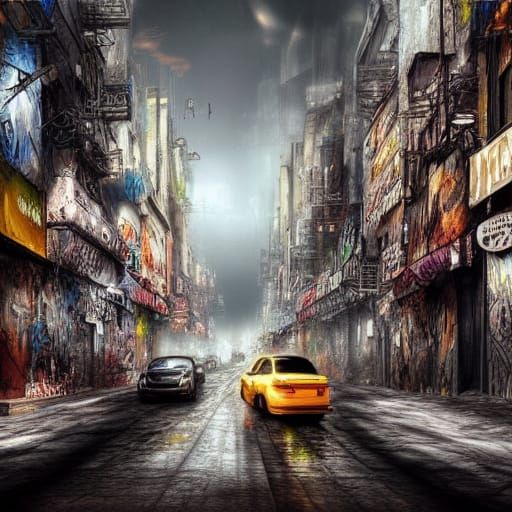 Detailed Graffiti Art: A Digital Matte Painting