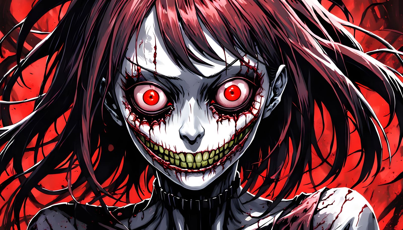 Distorted Terror: A Grotesque Portrait in Dark Fantasy