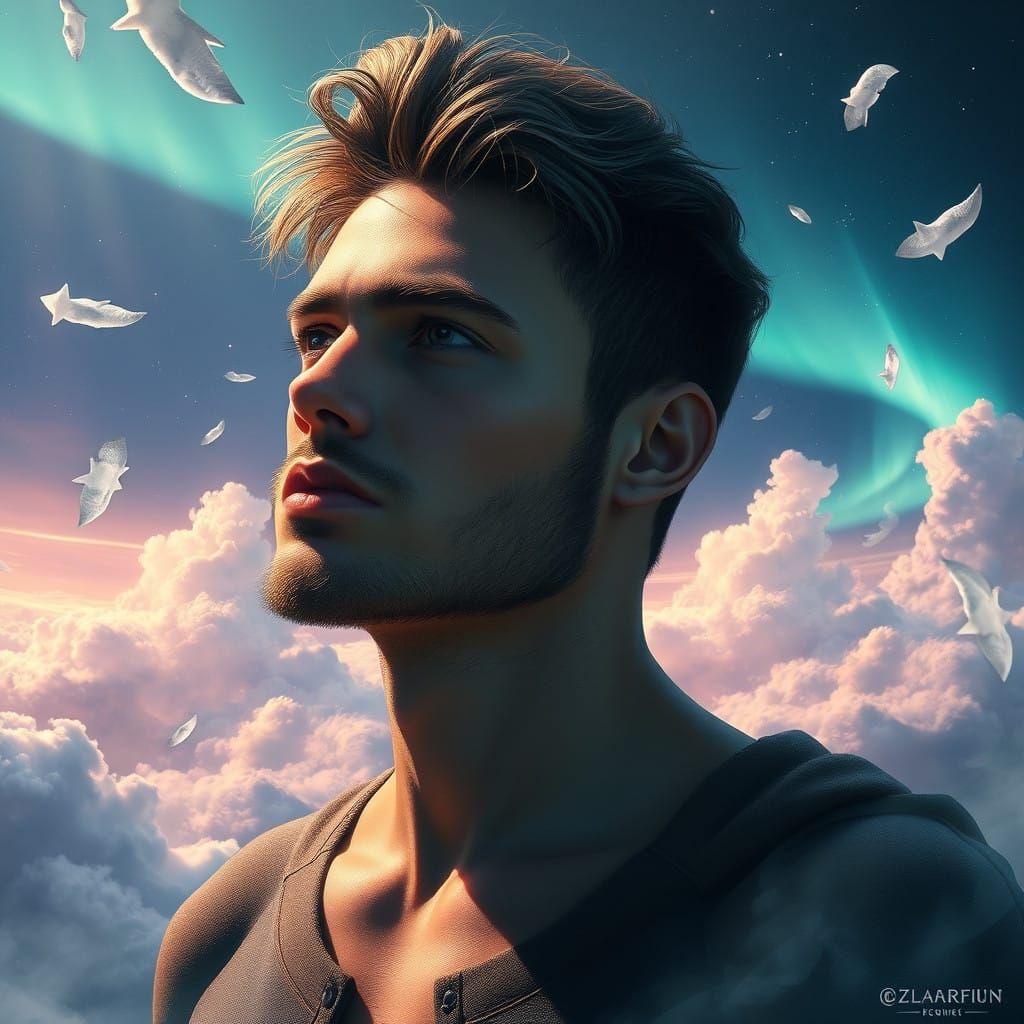 Ethereal Hero in a Realm of Wonder