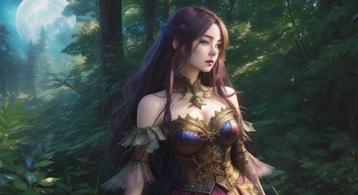 Anime Art of Armored Woman in Fantasy Europe