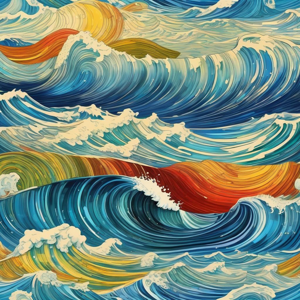 Stormy Sea in Glass: Hyperrealistic Splash Art