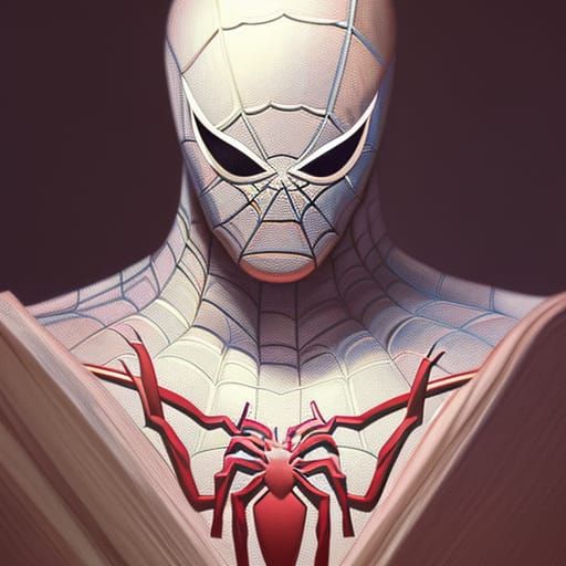Spider-Man on Bible with Archaic Writing