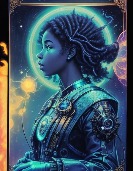 Afrofuturist Scientist's Laboratory Experiment in Impression...