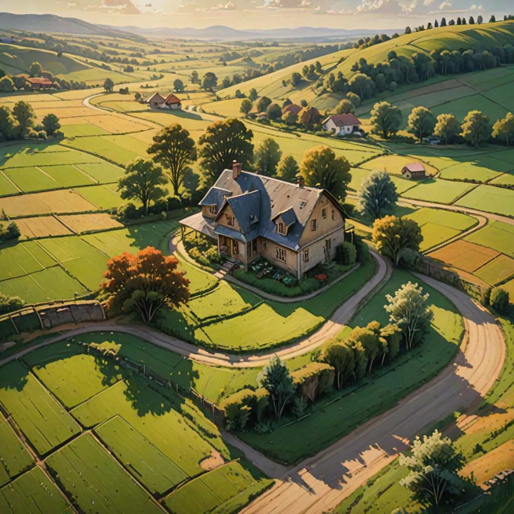 Idyllic Summer Morning in a Quaint Country Village