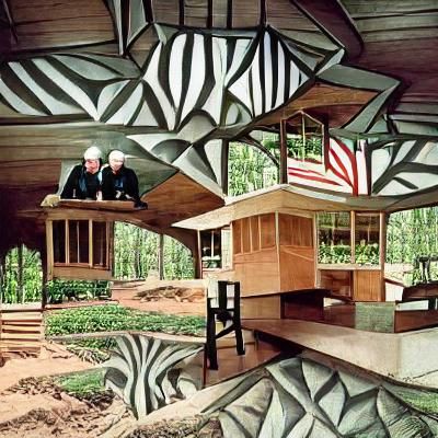 Architectural Fusion: Cabin Design by Wright & Escher