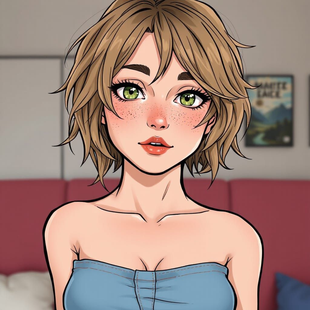 Mally in Graphic Novel Style: A Vibrant Portrait