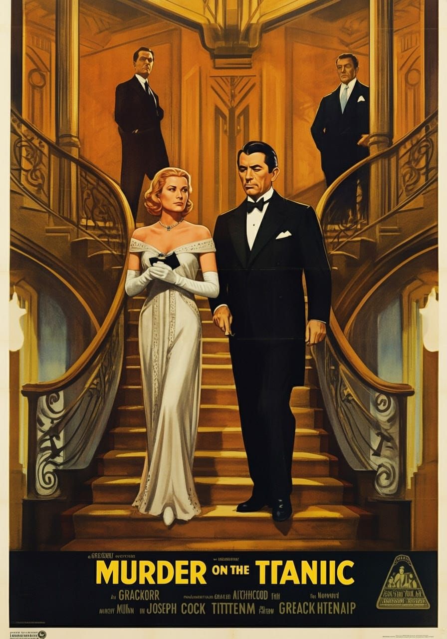 Classic Hollywood Detective Movie Poster in Art Deco Style