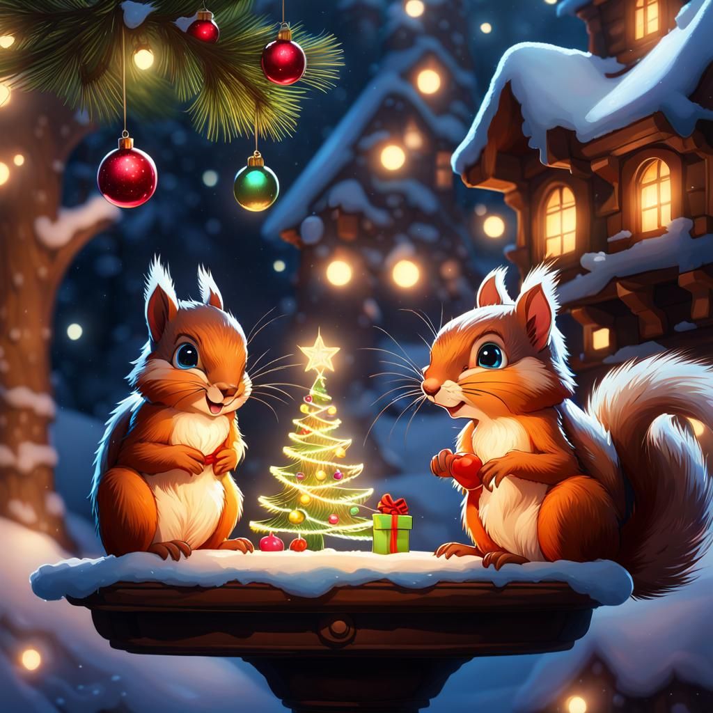 Squirrel Carolers: Christmas Concept Art